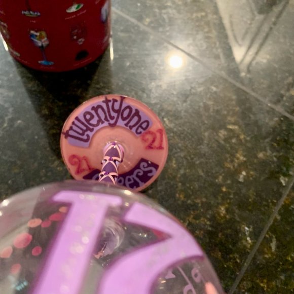 21ST BIRTHDAY HAND-PAINTED WINE GLASS, 15 OZ. - Picture 5 of 10